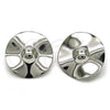 White Gold Filled Ring — Stud Earring Polished 02. — alternate product view — SKU 155842 | Oro Laminado Blanco anillo — Stud Earring pulido 02. — SKU 155842