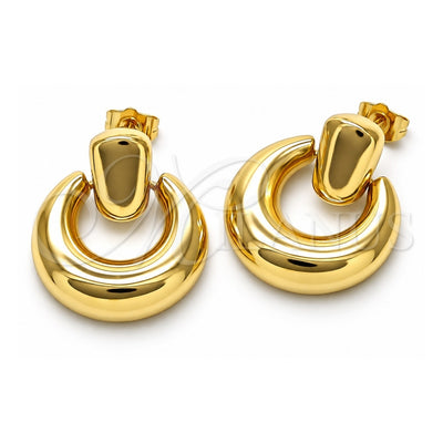 Oro Laminado Stud Earring, Gold Filled Style Polished, Golden Finish, 02.385.0055