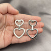 Rhodium Plated Stud Earring, Heart Design, Polished, Rhodium Finish, 02.385.0057.1
