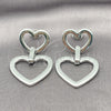 Rhodium Plated Stud Earring, Heart Design, Polished, Rhodium Finish, 02.385.0057.1