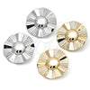 Oro Laminado Stud Earring, Gold Filled Style Sun Design, Diamond Cutting Finish, Golden Finish, 02.385.0058
