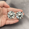 Rhodium Plated Stud Earring, Chunky Design, Diamond Cutting Finish, Rhodium Finish, 02.385.0058.1