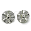 Rhodium Plated Stud Earring, Chunky Design, Diamond Cutting Finish, Rhodium Finish, 02.385.0058.1