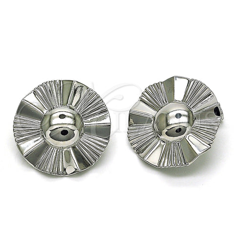 Rhodium Gold Filled Stud Earring, Sun Design, Diamond Cutting Finish, Rhodium Finish, 02.385.0058.1