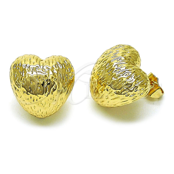 Gold Filled Ring — Stud Earring Heart Design Diamond Cutting 02. — main product view — SKU 155866 | Oro Laminado anillo — Stud Earring corazón diseño Diamond Cutting 02. — SKU 155866