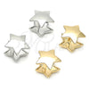 Oro Laminado Huggie Hoop, Gold Filled Style Star Design, Polished, Golden Finish, 02.163.0326.14