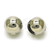 Rhodium Gold Filled Huggie Hoop, Ball and Hollow Design, Polished, Rhodium Finish, 02.163.0327.1.14