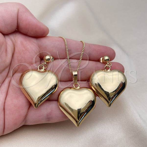 Gold Filled Ring — Earring and Pendant Adult Set Heart and Hollow — alternate product view — SKU 155874 | Oro Laminado anillo — Earring and Pendant Adult Set corazón and Hollow — SKU 155874