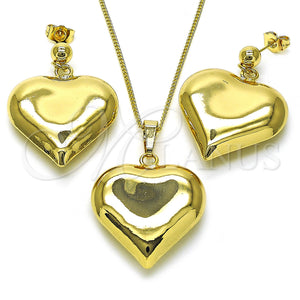 Gold Filled Ring — Earring and Pendant Adult Set Heart and Hollow — main product view — SKU 155874 | Oro Laminado anillo — Earring and Pendant Adult Set corazón and Hollow — SKU 155874