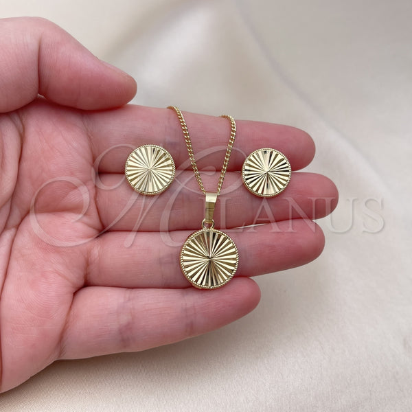 Gold Filled Ring — Earring and Pendant Adult Set Diamond Cutting 10. — alternate product view — SKU 155878 | Oro Laminado anillo — Earring and Pendant Adult Set Diamond Cutting 10. — SKU 155878