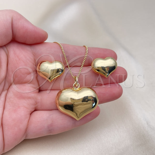 Gold Filled Ring — Earring and Pendant Adult Set Heart and Hollow — alternate product view — SKU 155885 | Oro Laminado anillo — Earring and Pendant Adult Set corazón and Hollow — SKU 155885