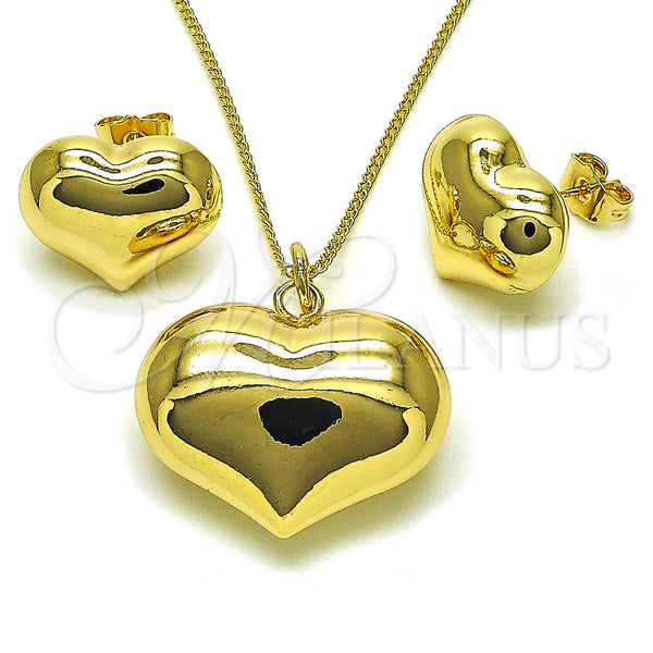 Gold Filled Ring — Earring and Pendant Adult Set Heart and Hollow — main product view — SKU 155885 | Oro Laminado anillo — Earring and Pendant Adult Set corazón and Hollow — SKU 155885