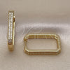 Oro Laminado Huggie Hoop, Gold Filled Style with White Micro Pave, Polished, Golden Finish, 02.283.0121.18