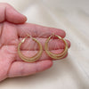 Oro Laminado Medium Hoop, Gold Filled Style Spiral Design, Polished, Golden Finish, 02.213.0682.30