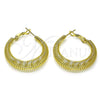 Oro Laminado Medium Hoop, Gold Filled Style Spiral Design, Polished, Golden Finish, 02.213.0682.30