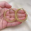 Oro Laminado Medium Hoop, Gold Filled Style Spiral Design, Polished, Golden Finish, 02.213.0682.50