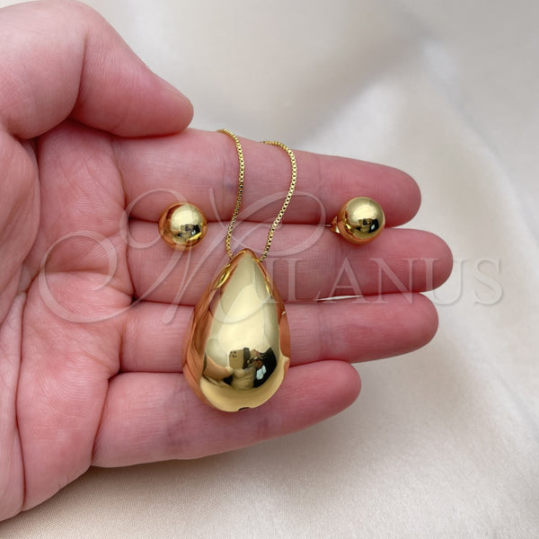 Gold Filled Ring — Earring and Pendant Adult Set Teardrop and Ball — alternate product view — SKU 155991 | Oro Laminado anillo — Earring and Pendant Adult Set Teardrop and Ball — SKU 155991