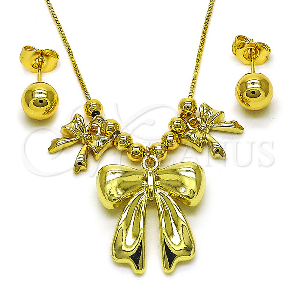Gold Filled Ring — Necklace and Earring Bow and Ball Design Polished — main product view — SKU 155997 | Oro Laminado anillo — Necklace and Earring Bow and Ball diseño pulido — SKU 155997