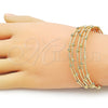 Oro Laminado Individual Bangle, Gold Filled Style Ball Design, Diamond Cutting Finish, Golden Finish, 07.170.0031 (20 MM Thickness, One size fits all)