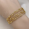 Oro Laminado Individual Bangle, Gold Filled Style Ball Design, Diamond Cutting Finish, Golden Finish, 07.170.0031 (20 MM Thickness, One size fits all)
