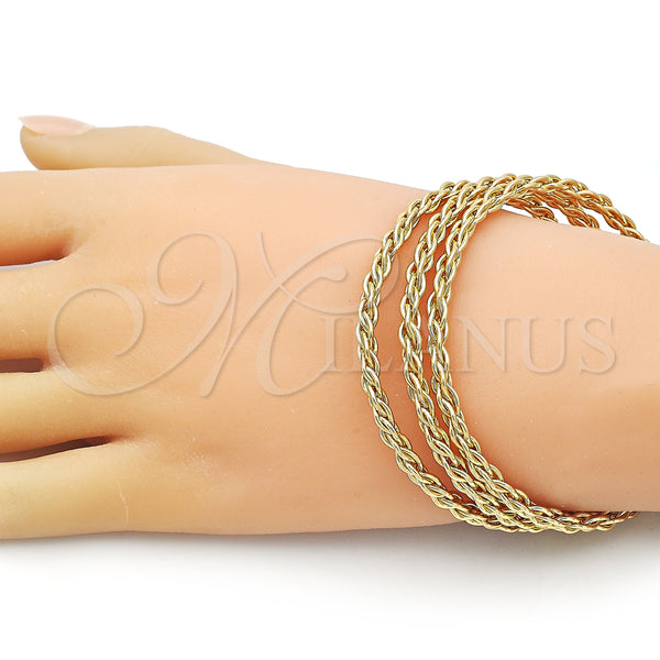Gold Filled Jewelry — Trio Bangle Twist Design Polished 07. 05 MM — alternate product view — SKU 156009 | Oro Laminado joyería — Trio Bangle Twist diseño pulido 07. 05 MM — SKU 156009
