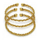 Oro Laminado Trio Bangle, Gold Filled Style Twist Design, Polished, Golden Finish, 07.170.0015.1 (05 MM Thickness, One size fits all)