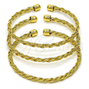Gold Filled Jewelry — Trio Bangle Twist Design Polished 07. 05 MM — main product view — SKU 156009 | Oro Laminado joyería — Trio Bangle Twist diseño pulido 07. 05 MM — SKU 156009