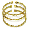 Oro Laminado Trio Bangle, Gold Filled Style Twist Design, Polished, Golden Finish, 07.170.0015.1 (05 MM Thickness, One size fits all)