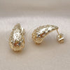 Oro Laminado Stud Earring, Gold Filled Style Teardrop Design, Polished, Golden Finish, 02.170.0446
