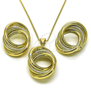 Gold Filled Ring — Earring and Pendant Adult Set Hollow and Love — main product view — SKU 156038 | Oro Laminado anillo — Earring and Pendant Adult Set Hollow and Love — SKU 156038