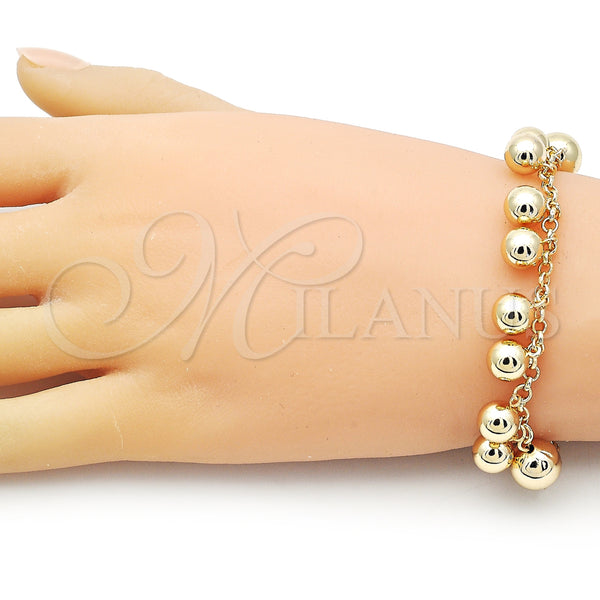 Gold Filled Bracelet — Fancy Bracelet Ball and Rolo Design Polished 03. — alternate product view — SKU 156040 | Oro Laminado brazalete — elegante Bracelet Ball and Rolo diseño pulido 03. — SKU 156040
