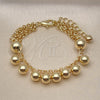 Oro Laminado Fancy Bracelet, Gold Filled Style Ball and Rolo Design, Polished, Golden Finish, 03.331.0302.08 (15 MM Thickness, 8 Inches Length)