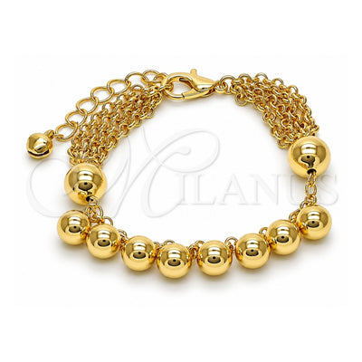 Oro Laminado Fancy Bracelet, Gold Filled Style Ball and Rolo Design, Polished, Golden Finish, 03.331.0302.08 (15 MM Thickness, 8 Inches Length)