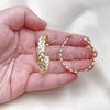 Oro Laminado Medium Hoop, Gold Filled Style Twist Design, Polished, Golden Finish, 02.213.0687.40