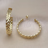 Oro Laminado Medium Hoop, Gold Filled Style Twist Design, Polished, Golden Finish, 02.213.0687.40