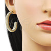Oro Laminado Medium Hoop, Gold Filled Style Twist Design, Polished, Golden Finish, 02.213.0689.40