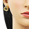 Oro Laminado Stud Earring, Gold Filled Style Love Knot Design, Polished, Golden Finish, 02.213.0692