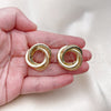 Oro Laminado Stud Earring, Gold Filled Style Love Knot and Hollow Design, Matte Finish, Golden Finish, 02.213.0693
