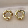 Oro Laminado Stud Earring, Gold Filled Style Love Knot and Hollow Design, Matte Finish, Golden Finish, 02.213.0693