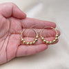 Oro Laminado Medium Hoop, Gold Filled Style Ball and Hollow Design, Polished, Golden Finish, 02.170.0435.30