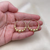 Oro Laminado Medium Hoop, Gold Filled Style Ball and Hollow Design, Matte Finish, Golden Finish, 02.170.0437.1.30