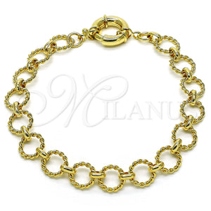 Gold Filled Anklet — Fancy Anklet Rolo and Twist Design Polished 03. — main product view — SKU 156097 | Oro Laminado tobillera — elegante Anklet Rolo and Twist diseño pulido 03. — SKU 156097