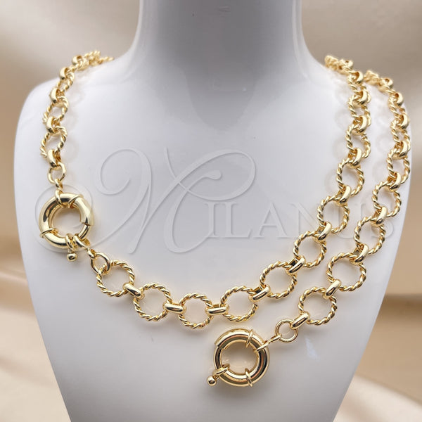 Gold Filled Bracelet — Necklace and Bracelet Rolo and Twist Design Polished — alternate product view — SKU 156098 | Oro Laminado brazalete — Necklace and Bracelet Rolo and Twist diseño pulido — SKU 156098