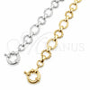 Oro Laminado Fancy Bracelet, Gold Filled Style Twist and Rolo Design, Polished, Golden Finish, 03.415.0007.07 (12 MM Thickness, 8 Inches Length)