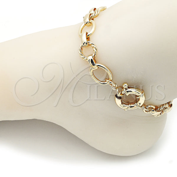 Gold Filled Anklet — Fancy Anklet Rolo and Twist Design Polished 03. — alternate product view — SKU 156101 | Oro Laminado tobillera — elegante Anklet Rolo and Twist diseño pulido 03. — SKU 156101