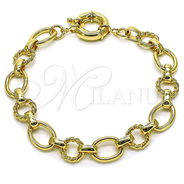 Gold Filled Anklet — Fancy Anklet Rolo and Twist Design Polished 03. — main product view — SKU 156101 | Oro Laminado tobillera — elegante Anklet Rolo and Twist diseño pulido 03. — SKU 156101