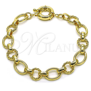 Gold Filled Anklet — Fancy Anklet Rolo and Twist Design Polished 03. — main product view — SKU 156101 | Oro Laminado tobillera — elegante Anklet Rolo and Twist diseño pulido 03. — SKU 156101