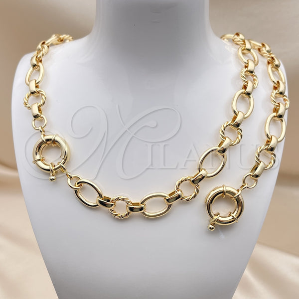 Gold Filled Bracelet — Necklace and Bracelet Rolo and Twist Design Polished — alternate product view — SKU 156102 | Oro Laminado brazalete — Necklace and Bracelet Rolo and Twist diseño pulido — SKU 156102