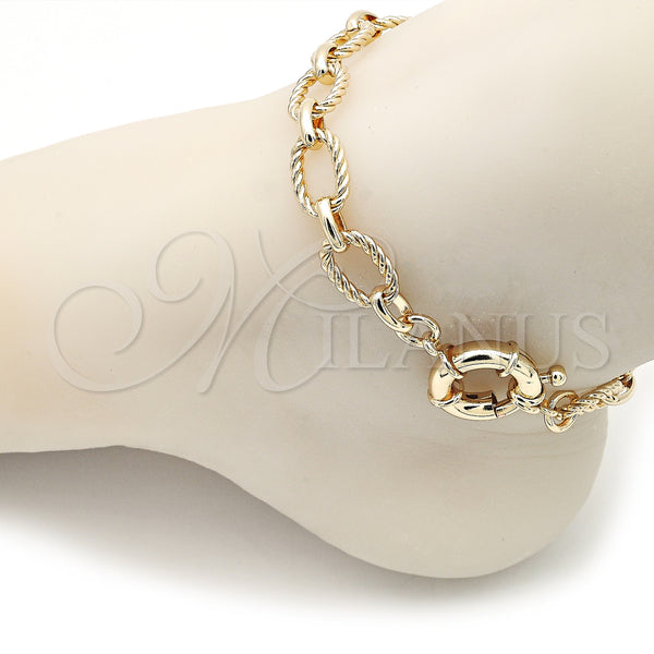 Gold Filled Anklet — Fancy Anklet Rolo and Twist Design Polished 03. — alternate product view — SKU 156105 | Oro Laminado tobillera — elegante Anklet Rolo and Twist diseño pulido 03. — SKU 156105