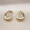 Oro Laminado Stud Earring, Gold Filled Style Teardrop Design, Polished, Golden Finish, 02.195.0289